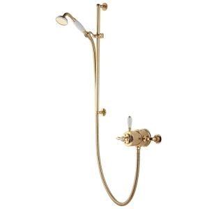 Aqualisa   Aquatique Thermo Exposed Thermostatic Valve with Slide Rail Kit   Gold