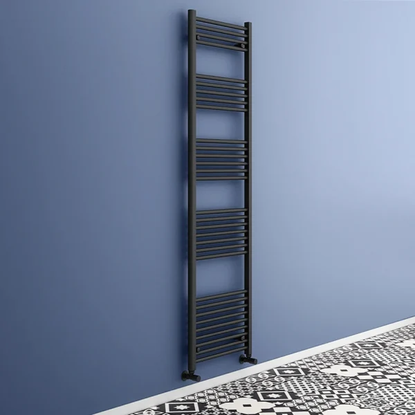 Toreno Black W500 x H1800mm Heated Towel Rail