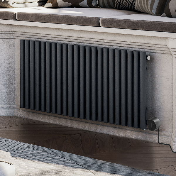Terma Rolo Room E (Wi Fi Controlled) H580 X W1195mm Modern Grey Electric Radiator with 1kw VEO Heating Element