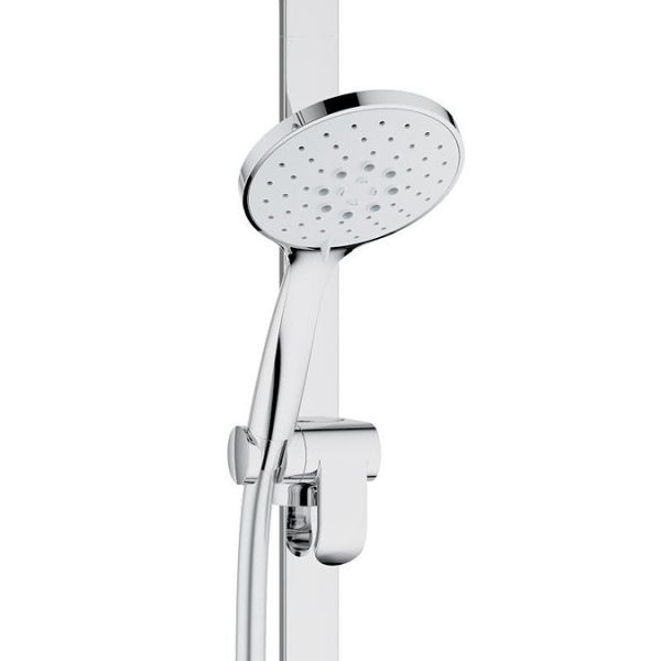 Keuco Ixmo Round Thermostatic Shower System with Head + Slide Rail Kit   Chrome - Image 4
