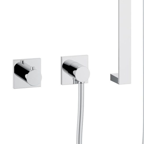 Keuco Ixmo Square Thermostatic Shower System with Head + Slide Rail Kit   Chrome - Image 5