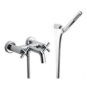 Roca Loft Chrome Wall Mounted Bath Shower Mixer & Kit