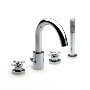 Roca Loft Chrome Deck Mounted 4 Hole Bath Shower Mixer & Kit