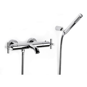 Roca Loft Chrome Wall Mounted Thermostatic Bath Shower Mixer & Kit