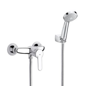 Roca Victoria V2 Chrome Wall Mounted Shower Mixer & Handset