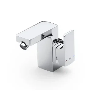 Roca L90 Chrome Side Lever Bidet Mixer with Pop up Waste