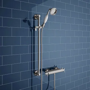 Chatsworth Traditional Crosshead Shower Bar Valve + Slider Rail Kit