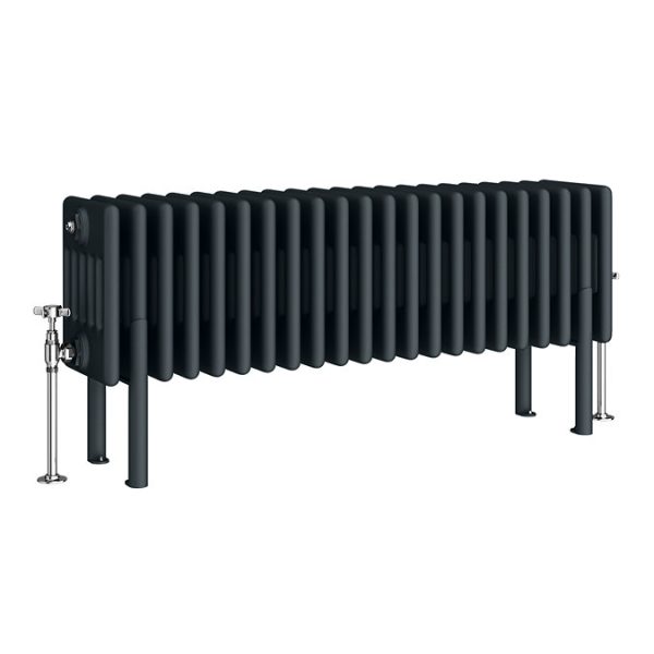 Keswick 300 x 1010mm Horizontal Radiator Anthracite 6 Column (22 Sections) with Feet - Image 2