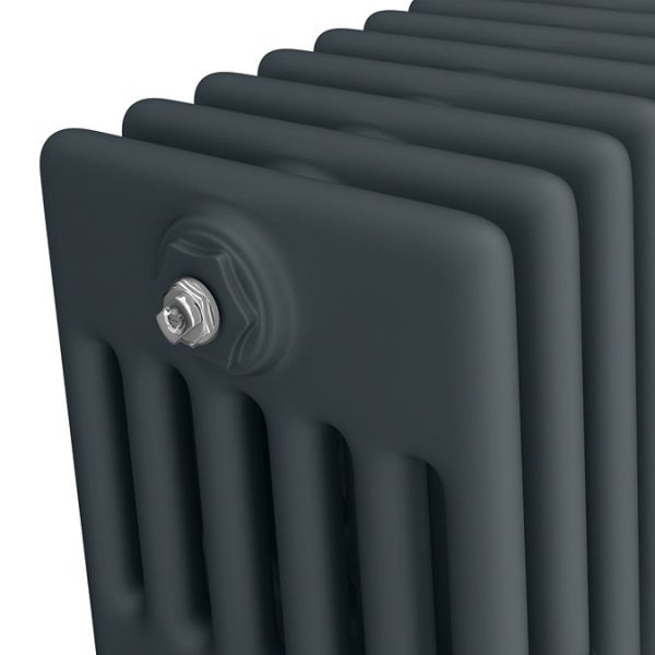 Keswick 300 x 1190mm Horizontal Radiator Anthracite 6 Column (26 Sections) with Feet - Image 4