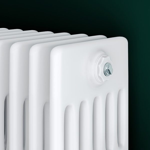 Keswick 300 x 1370mm Horizontal Radiator White 6 Column (30 Sections) with Feet - Image 2