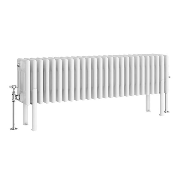 Keswick 300 x 1190mm Horizontal Radiator White 6 Column (26 Sections) with Feet - Image 6