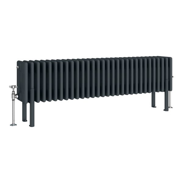 Keswick 300 x 1370mm Horizontal Radiator Anthracite 6 Column (30 Sections) with Feet - Image 2