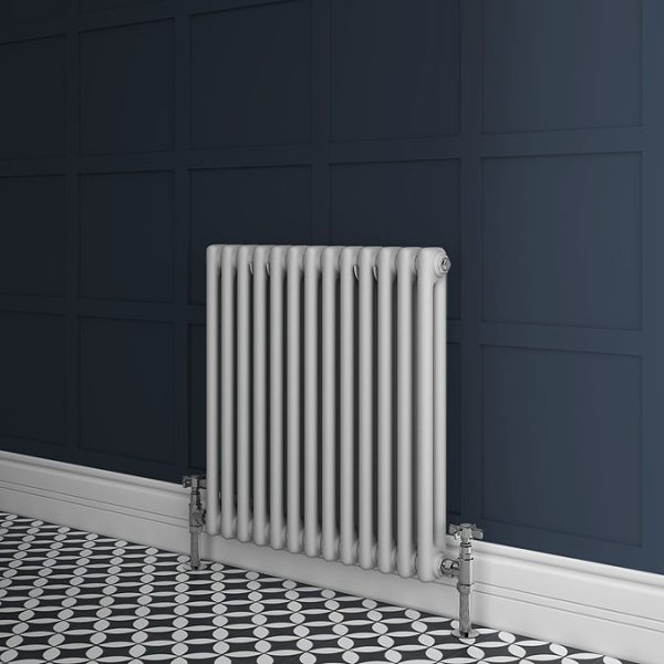 Keswick Grey 600 x 605mm Cast Iron Style Traditional 2 Column Radiator - Image 3