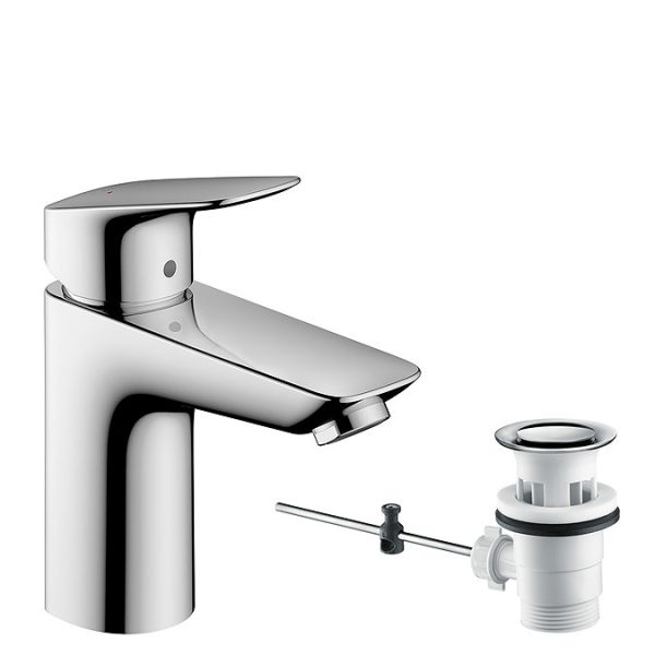 hansgrohe Logis Single Lever Basin Mixer 100 with Pop up Waste - Image 5