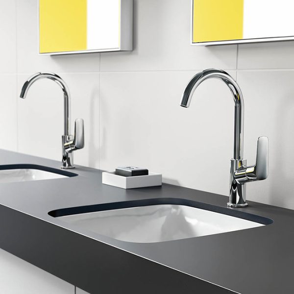 hansgrohe Logis Single Lever Basin Mixer 210 with Swivel Spout without Waste - Image 2