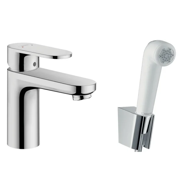 hansgrohe Vernis Blend Single Lever Basin Mixer 100 with Bidet Spray and 160cm Shower Hose