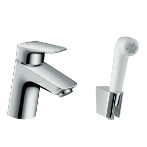 hansgrohe Logis Single Lever Basin Mixer with Bidet Spray and 160cm Shower Hose