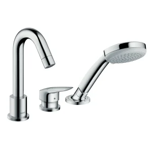 hansgrohe Logis 3 Hole Deck Mounted Single Lever Bath Mixer
