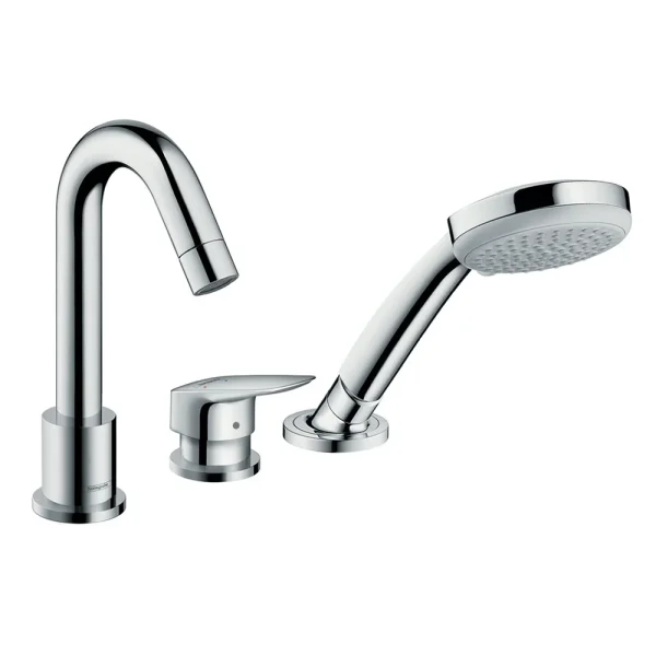 hansgrohe Logis 3 Hole Deck Mounted Single Lever Bath Mixer