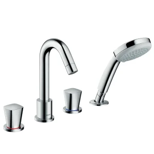 hansgrohe Logis 4 Hole Deck Mounted Bath Shower Mixer