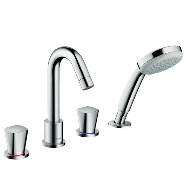 hansgrohe Logis 4 Hole Deck Mounted Bath Shower Mixer