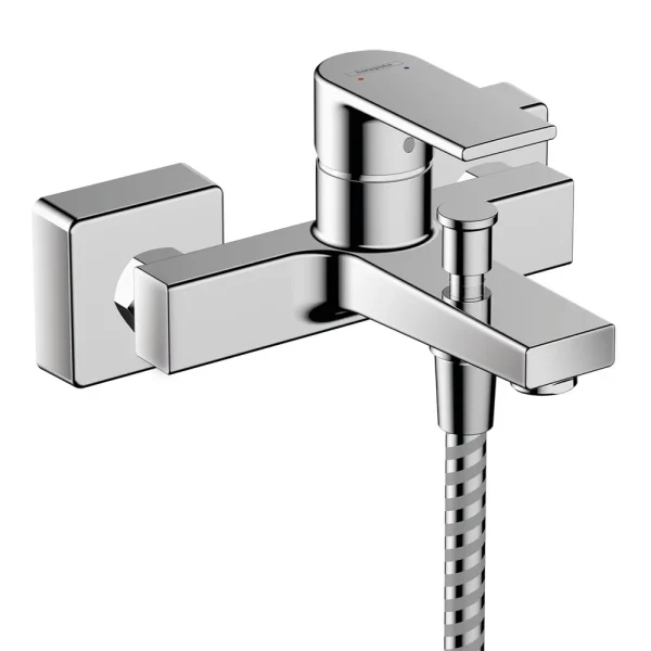 hansgrohe Vernis Shape Exposed Single Lever Bath Shower Mixer with 2 Flow Rates