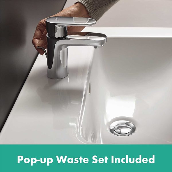 hansgrohe Vernis Blend Single Lever Basin Mixer 70 with Pop up Waste - Image 6