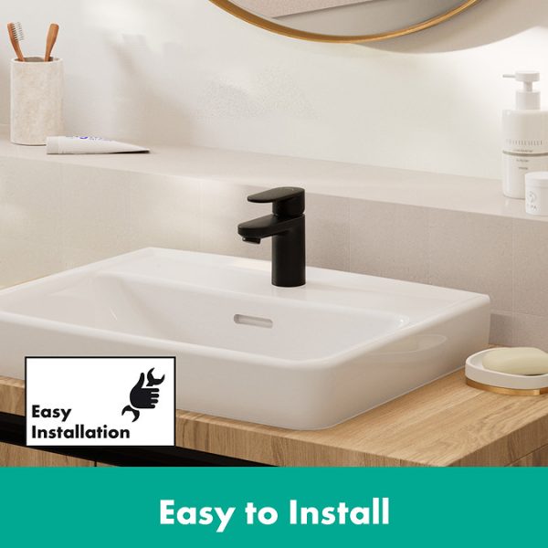 hansgrohe Vernis Blend Single Lever Basin Mixer 70 without Waste   Matt Black - Image 4