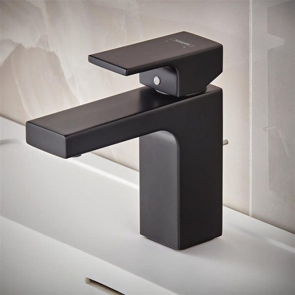 hansgrohe Vernis Shape Single Lever Basin Mixer 100 with Pop up Waste   Matt Black - Image 2