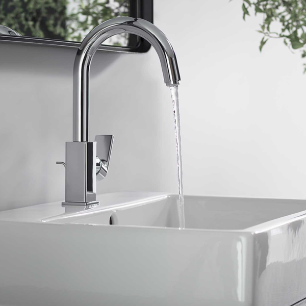 hansgrohe Vernis Shape Single Lever Basin Mixer with Swivel Spout and Pop up Waste