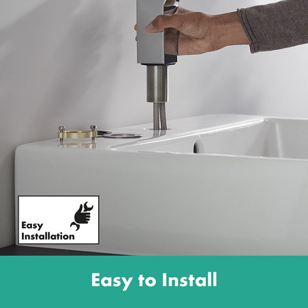 hansgrohe Vernis Shape Single Lever Basin Mixer 70 without Waste   Chrome - Image 5