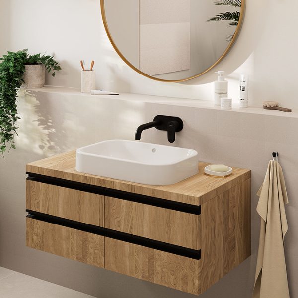 hansgrohe Vernis Blend Wall Mounted Single Lever Basin Mixer   Matt Black - Image 4