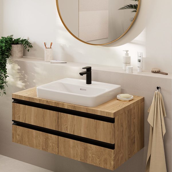 hansgrohe Vernis Blend Single Lever Basin Mixer 100 without Waste   Matt Black - Image 3
