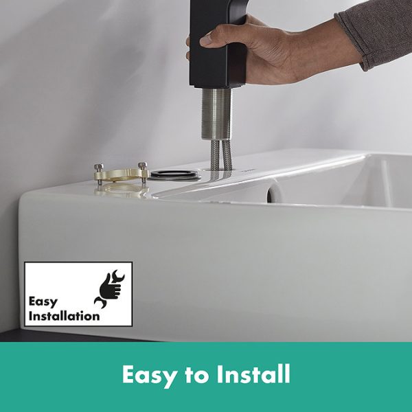 hansgrohe Vernis Shape Single Lever Basin Mixer 70 CoolStart with Pop up Waste   Matt Black - Image 2