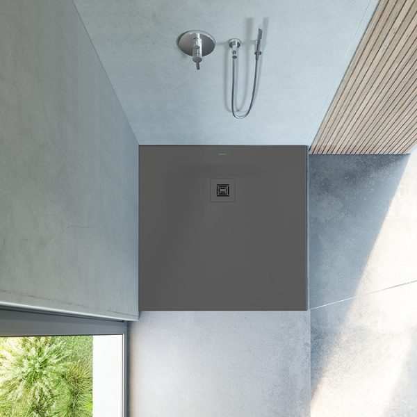 Duravit Sustano 900 x 900mm Square Shower Tray   Matt Dark Grey - Image 2