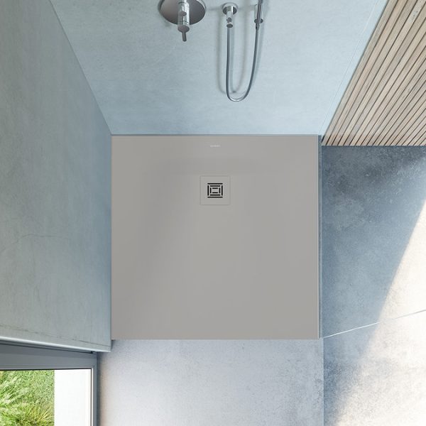 Duravit Sustano 1000 x 1000mm Square Shower Tray   Matt Light Grey - Image 4