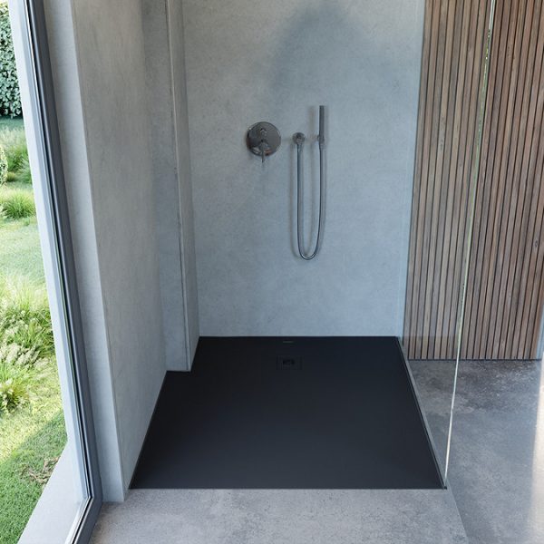 Duravit Sustano 1000 x 1000mm Square Shower Tray   Matt Dark Grey - Image 2