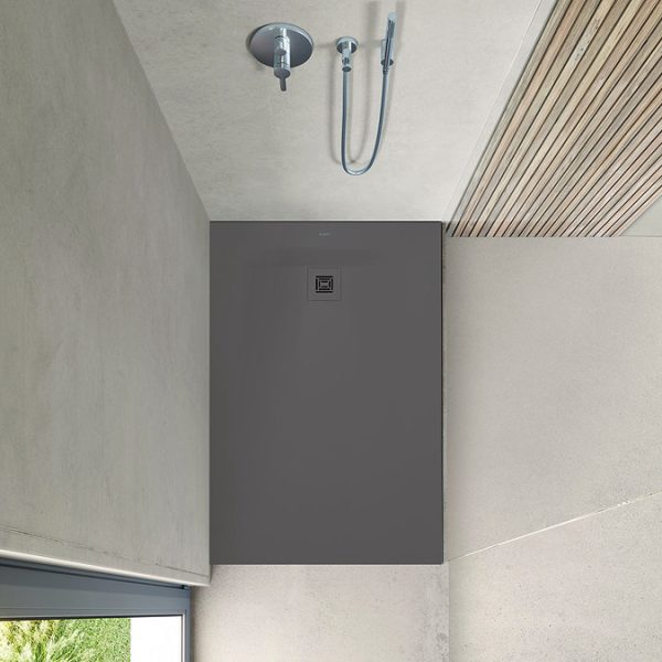 Duravit Sustano 1200 x 800mm Rectangular Shower Tray    Matt Dark Grey - Image 2