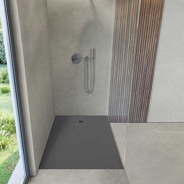 Duravit Sustano 1400 x 900mm Rectangular Shower Tray   Matt Dark Grey - Image 2