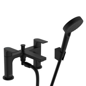hansgrohe Rebris E Bath Shower Mixer with Kit   Matt Black