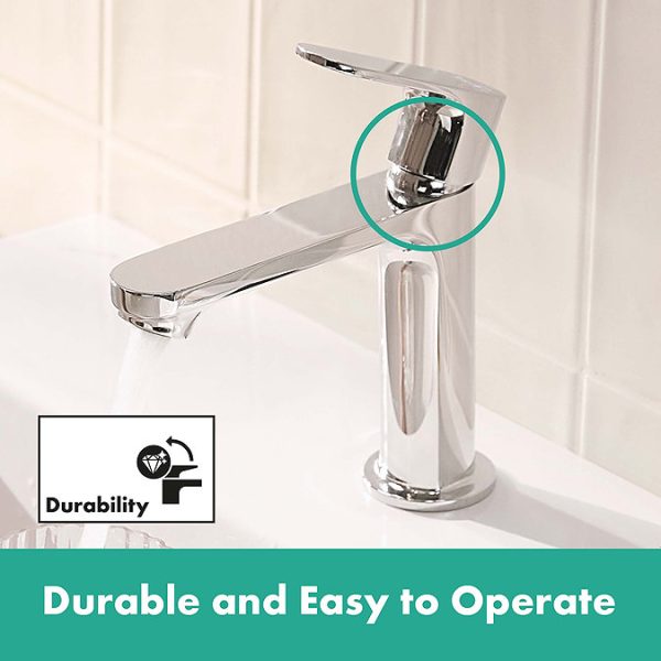hansgrohe Rebris S Single Lever Basin Mixer 110 with Pop up Waste   Chrome - Image 7