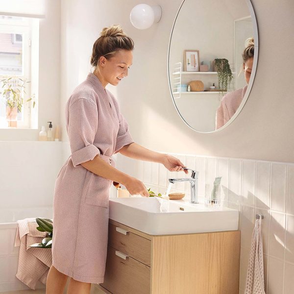 hansgrohe Rebris S CoolStart Single Lever Basin Mixer 110 with Pop up Waste   Chrome - Image 2