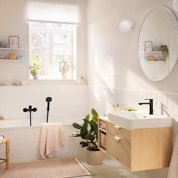 hansgrohe Rebris S CoolStart Single Lever Basin Mixer 110 with Pop up Waste   Matt Black - Image 5