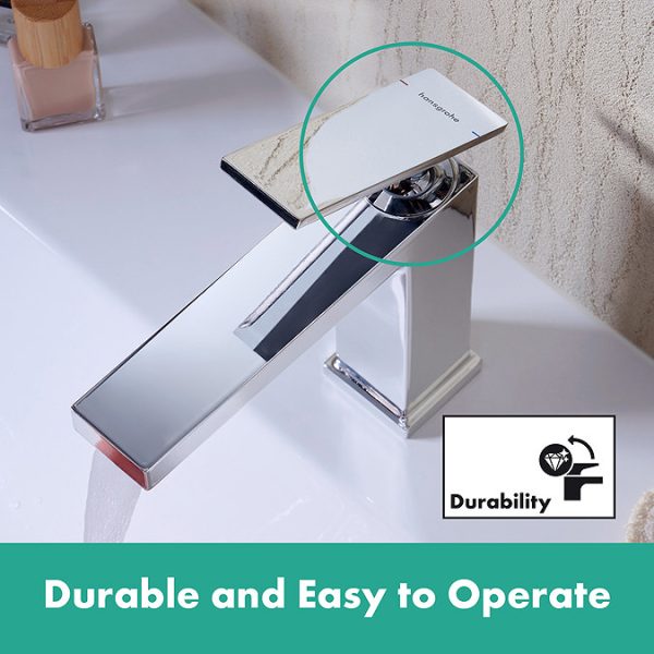 hansgrohe Tecturis E Single Lever Basin Mixer 110 EcoSmart+ Without Waste   Chrome - Image 6