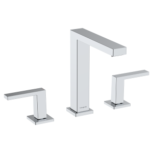 hansgrohe Tecturis E 3 Hole Basin Mixer 150 EcoSmart+ with Push Open Waste   Chrome