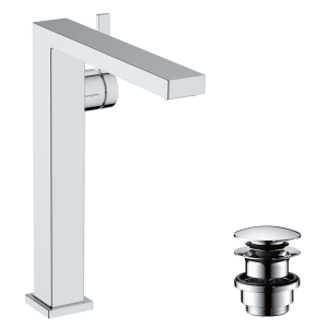 hansgrohe Tecturis E Single Lever Basin Mixer 240 Fine CoolStart EcoSmart+ for Wash Bowls with Push Open Waste Set   Chrome