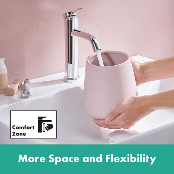 hansgrohe Tecturis S Single Lever Basin Mixer 110 EcoSmart+ without Waste   Chrome - Image 2