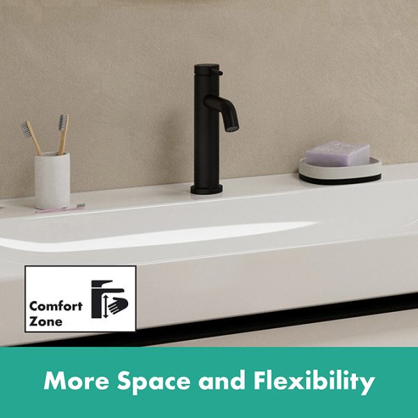 hansgrohe Tecturis S Single Lever Basin Mixer 110 EcoSmart+ without Waste   Matt Black - Image 2