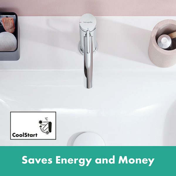 hansgrohe Tecturis S Single Lever Basin Mixer 110 CoolStart EcoSmart+ without Waste   Chrome - Image 6
