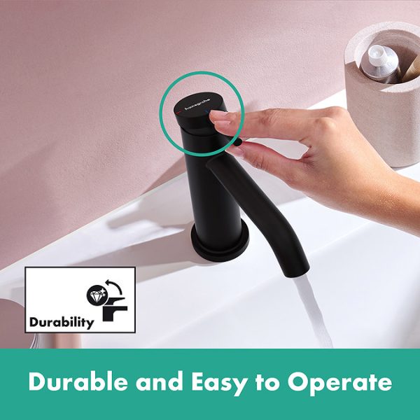 hansgrohe Tecturis S Single Lever Basin Mixer 110 CoolStart EcoSmart+ without Waste   Matt Black - Image 7